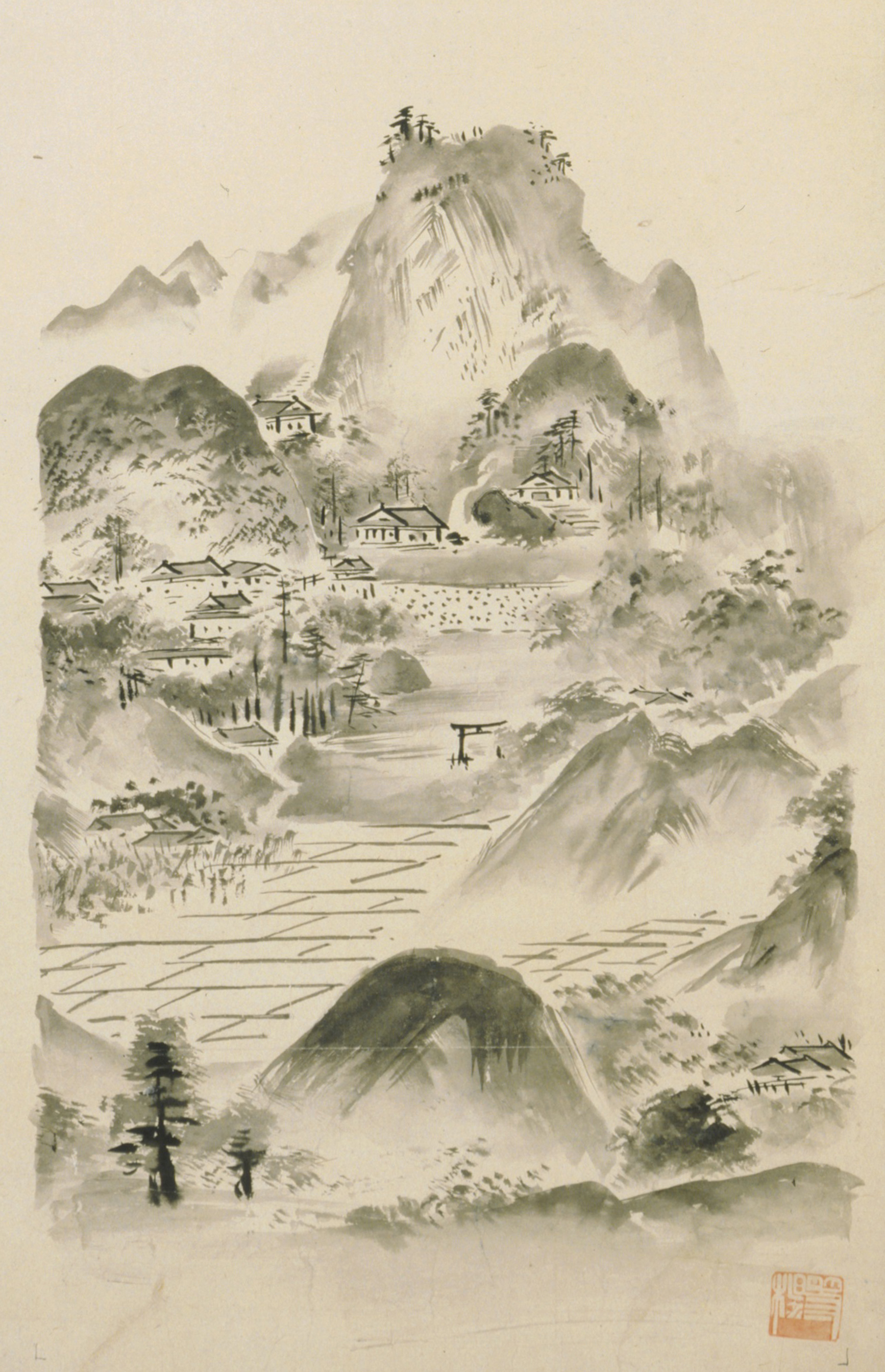 山寺図（模本）（部分）