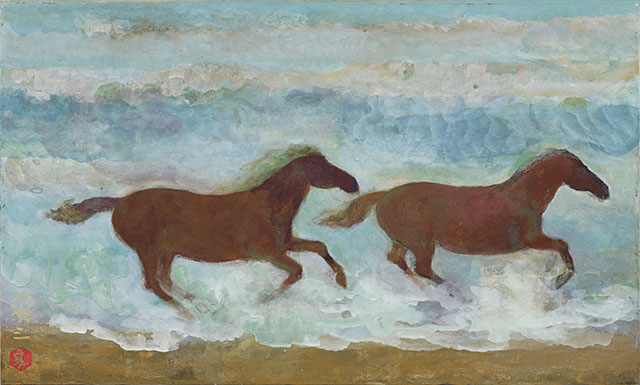 「 渚を走る馬 」　加藤栄三　作