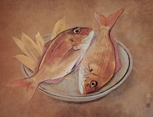 「 静物（鯛） 」　加藤栄三　作