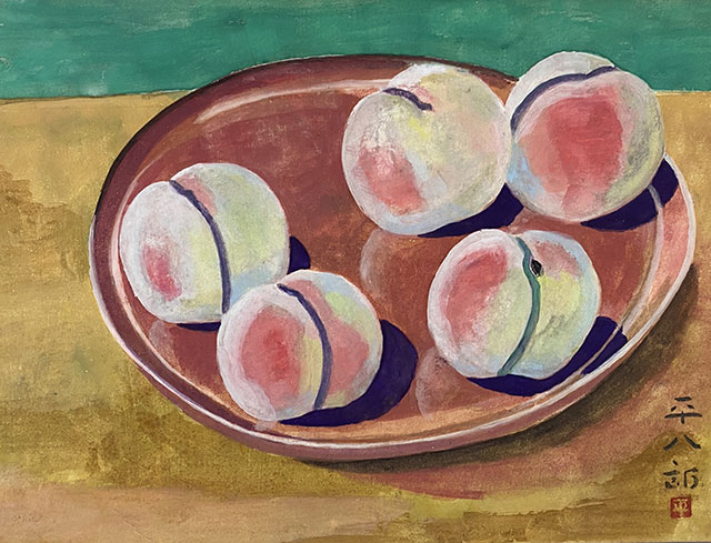 「 桃之図 」　福田平八郎　作