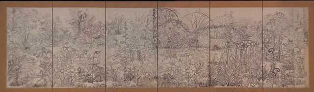 「 草花図（緞帳下絵） 」　前田青邨　作