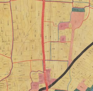 下川手村絵図（部分）